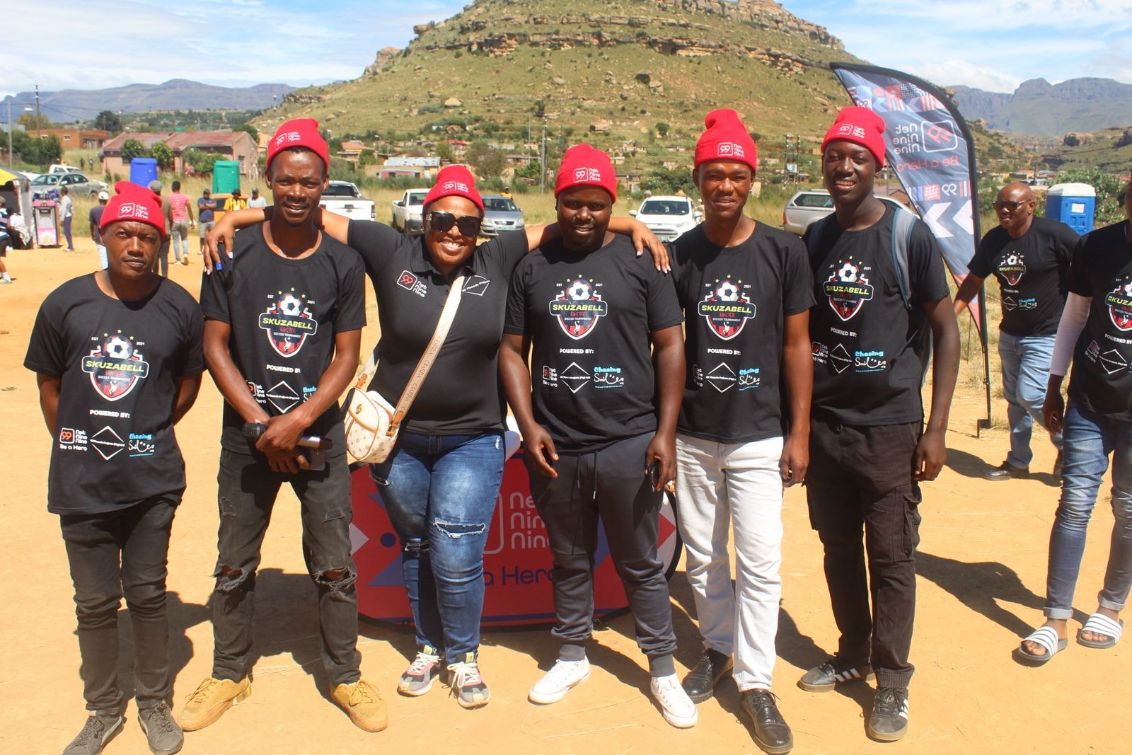 Team at the Skuzabell soccer tournament in the mountains
